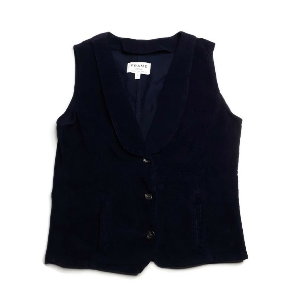 Frame tux blue corduroy waistcoat  vest S